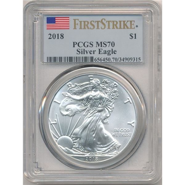 2018 American Silver Eagle PCGS MS70