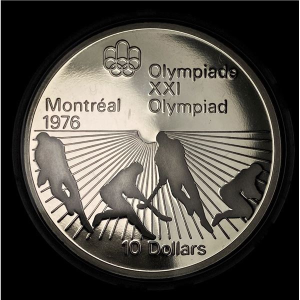 1976 Olympic $10 Silver Hockey