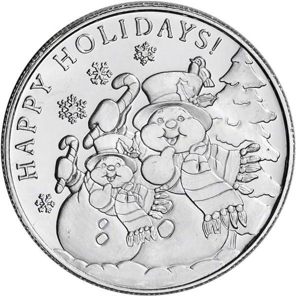 2022 Season's Greetings Snowman Silver 1 ozt