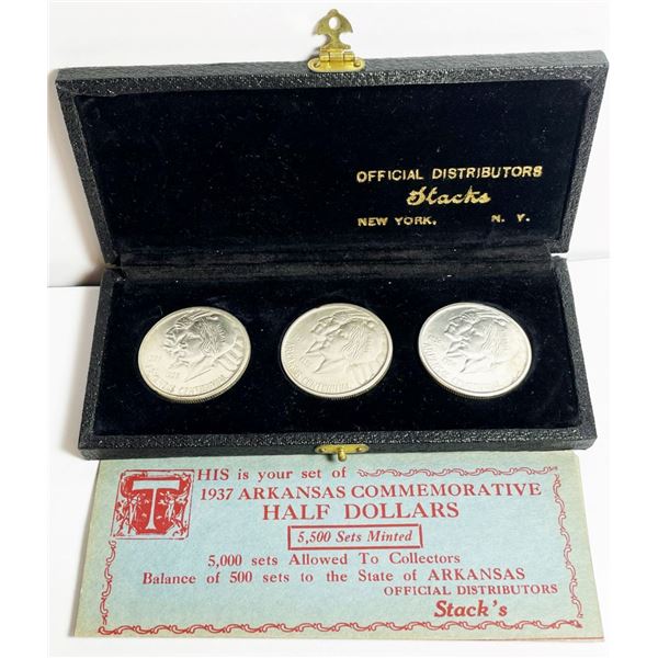 Phenomenally Rare 1937 Arkansas Silver Commemorative Original Set (3-coins)