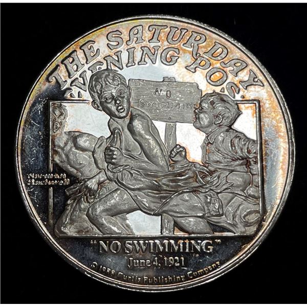 Vintage Proof 1921/1988 The Saturday Evening Post 2 ozt .999 Silver