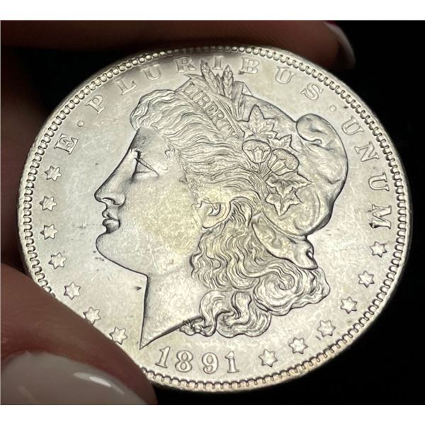 1891 Morgan Silver Dollar AU58