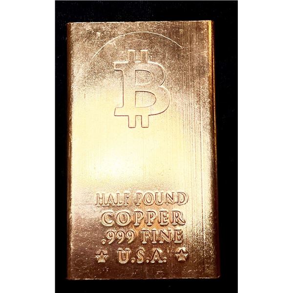 Massive Half Pound Bitcoin Copper Bar