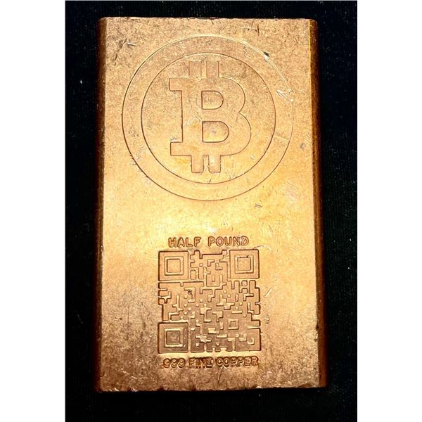 Massive Half Pound Bitcoin Copper Bar