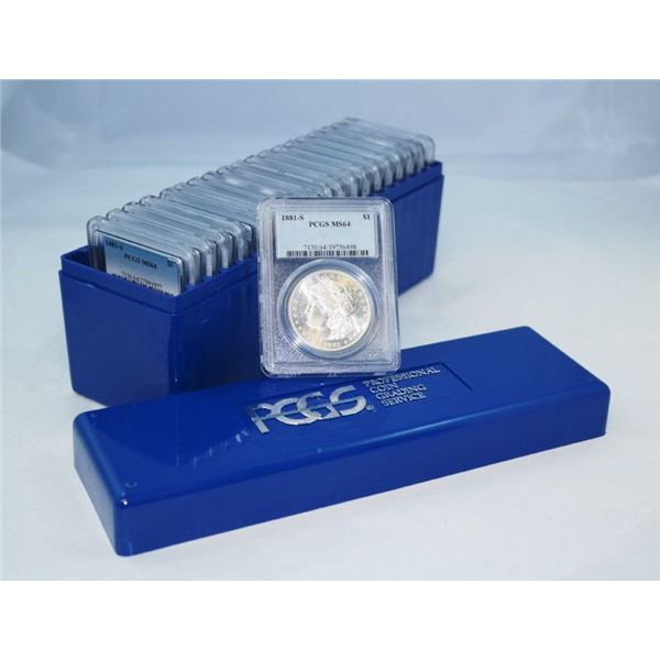 PCGS Morgan Silver Dollars MS64 (20-coins)