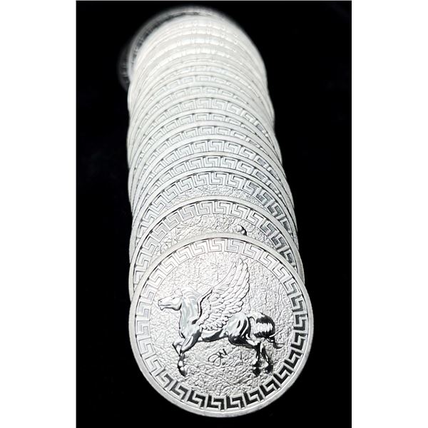 Roll (20-coins) 2022 St. Helena Queen Elizabeth II 1 ozt Pegasus .999 Silver