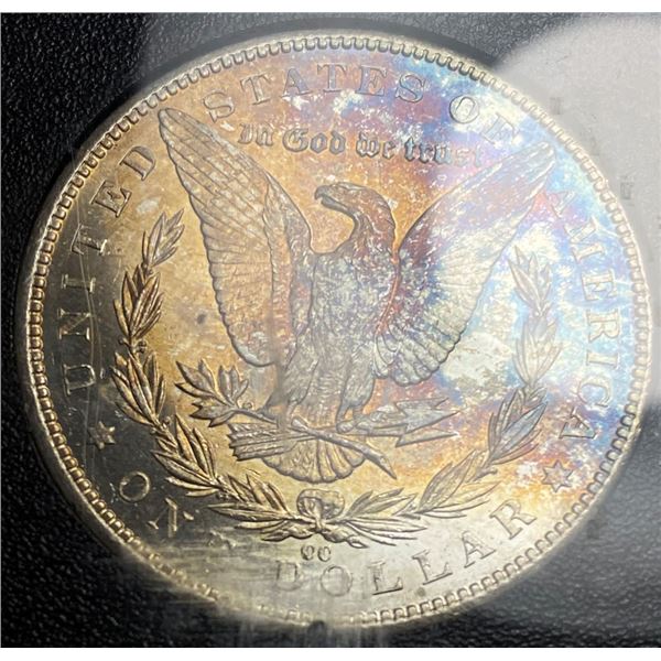 Rainbow Tone 1884-CC Morgan Silver Dollar GSA MS63 DMPL
