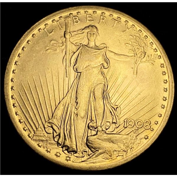 Last Minute! 1908 $20 Saint Gaudens Gold AU58