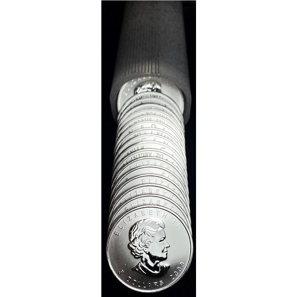 (1) Roll 2009 Canada $5 Maple Leaf .9999 Silver 1 ozt (25-Coins)