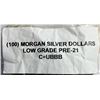 Image 3 : (100) Morgan Silver Dollars 1878-1905 Low Grade