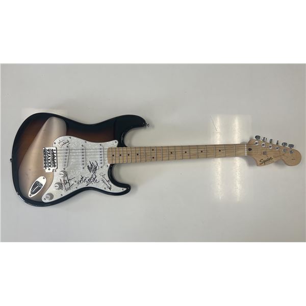 Fleetwood Mac signed sunburst Squier Strat guitar