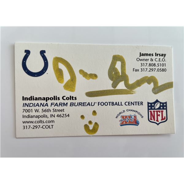 Indianapolis Colts  CEO Jim Irsay signed business card
