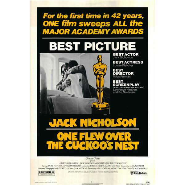 One Flew Over the Cuckoo's Nest 1975 original vintage one sheet poster