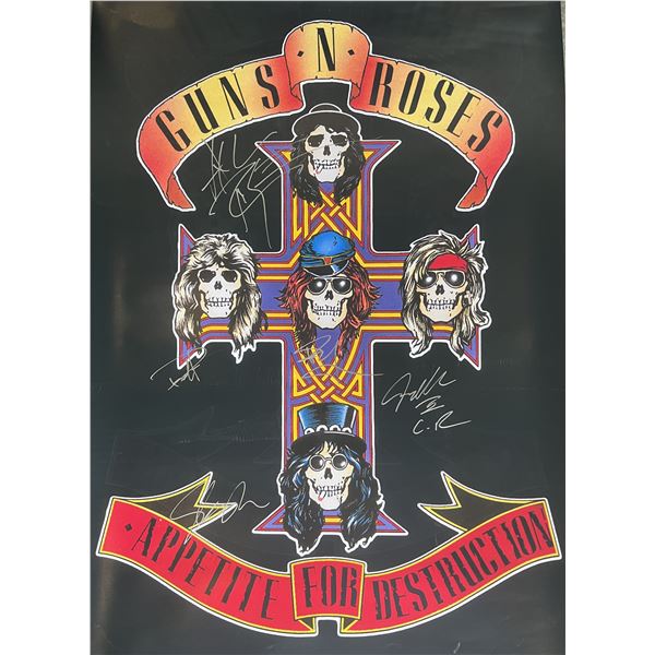Guns N' Roses band signed poster