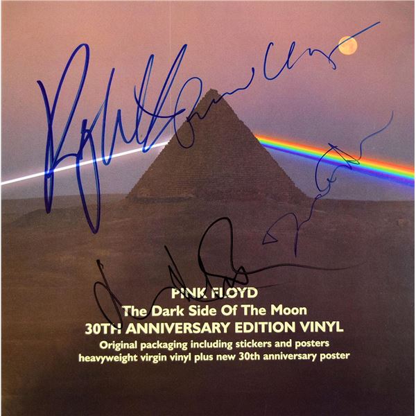 Pink Floyd Dark Side of the Moon band signed Record Insert Sticker