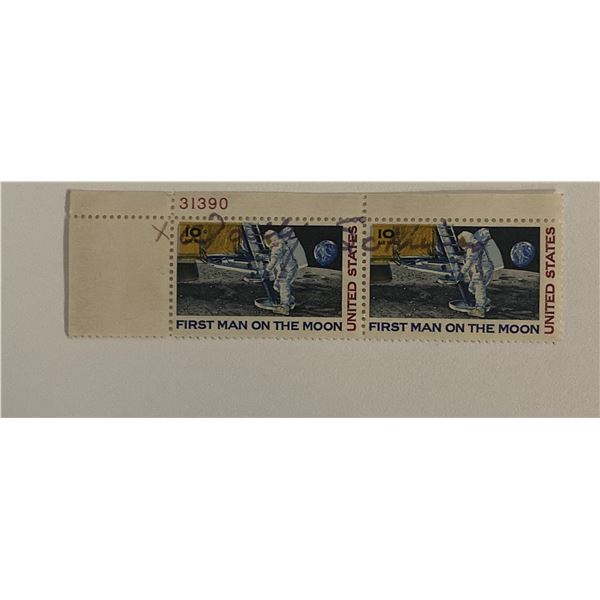 Astronaut Wally Schirra signed stamp