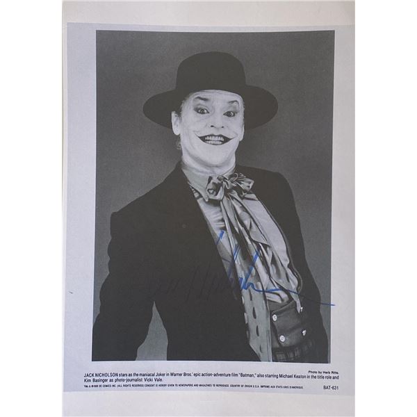 Batman Jack Nicholson signed movie photo