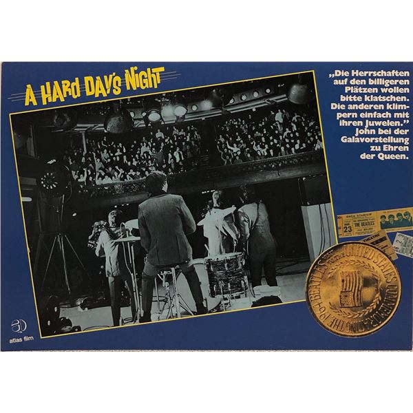 A Hard Day's Night original 1982R vintage lobby card