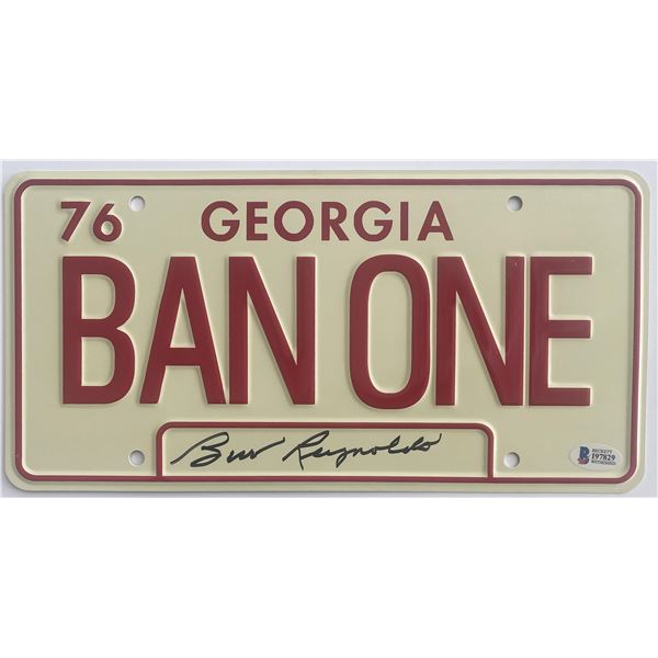 Smokey and the Bandit Burt Reynolds signed license plate- Beckett authenticated