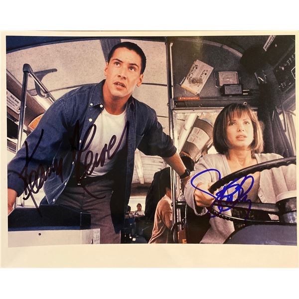 Speed Keanu Reeves and Sandra Bullock signed movie photo