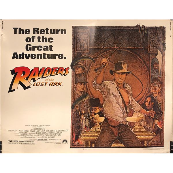 Raiders of the Lost Ark 1981 original vintage display sheet