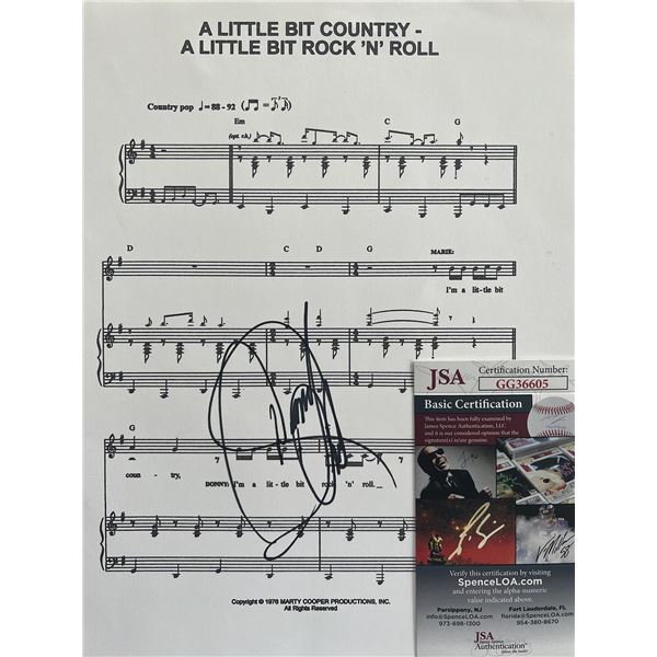 Donnie Osmond A Little Bit Country signed sheet music. JSA
