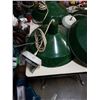 Image 2 : 3 VINTAGE GREEN CEILING LIGHTS