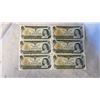Image 1 : 6  1973 UNCIRCULATED 1 DOLLAR BILLS
