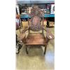 Image 1 : VINTAGE BARLEY TWIST HIGHLY CARVED ARMCHAIR