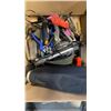 Image 2 : BOX OF ASSORTED HAND TOOLS AND SONTRUCTION LIFTING BAGS