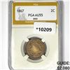 Image 1 : 1867 Two Cent Piece PGA AU55 DDO