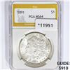 Image 1 : 1891 Morgan Silver Dollar PGA MS64