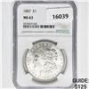 Image 1 : 1887 Morgan Silver Dollar NGC MS63