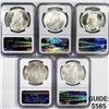 Image 1 : 1922-1925 Set (5) Silver Peace Dollar NGC MS63