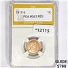 Image 1 : 1917-S Wheat Cent PGA MS63 RED