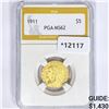 Image 1 : 1911 $5 Gold Half Eagle PGA MS62
