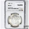 Image 1 : 1887 Morgan Silver Dollar NGC MS63