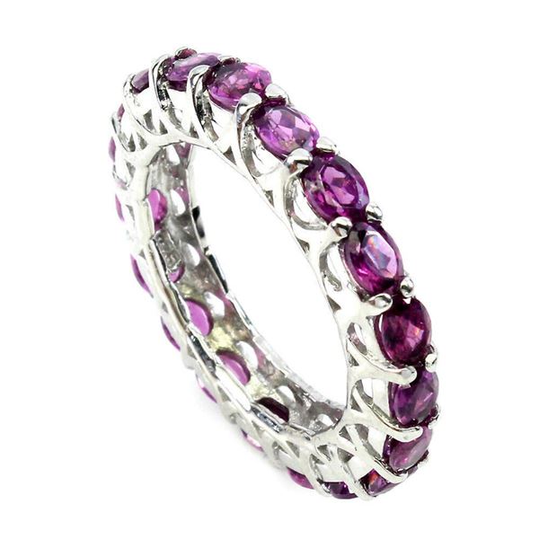 Natural Unheated Oval Rhodolite Garnet Ring