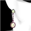 Image 2 : Natural Ethopian White Opal Garnet Black Spinel Earring
