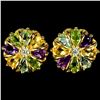 Image 1 : Natural AMETHYST TOPAZ CITRINE PERIDOT Earrings