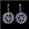 Image 1 : Natural Unheated Tanzanite & Topaz Earrings