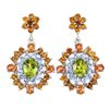 Image 2 : Natural Peridot Sapphire Tanzanite Earrings
