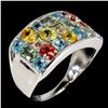 Image 1 : Natural Sapphire & Swiss Blue Topaz  Ring
