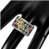 Image 3 : Natural Sapphire & Swiss Blue Topaz  Ring