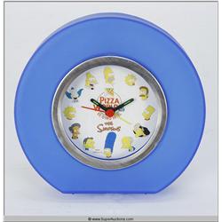 Pizza World Clock, Blue {The Simpsons}