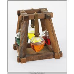 Wood Stand with Four Glass Containers {David Carradine}