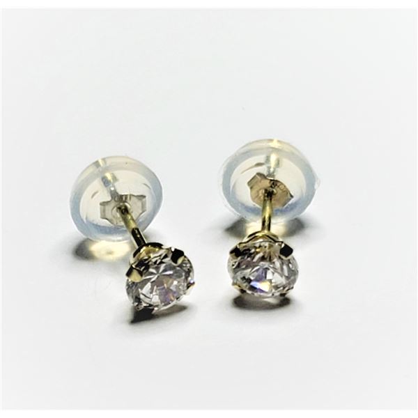 14K YELLOW GOLD CUBIC ZIRCONIA  EARRINGS