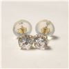 Image 3 : 14K YELLOW GOLD CUBIC ZIRCONIA  EARRINGS