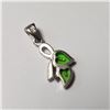 Image 2 : SILVER GREEN GLASS PENDANT