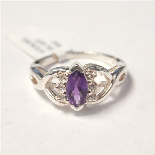 SILVER AMETHYST RING